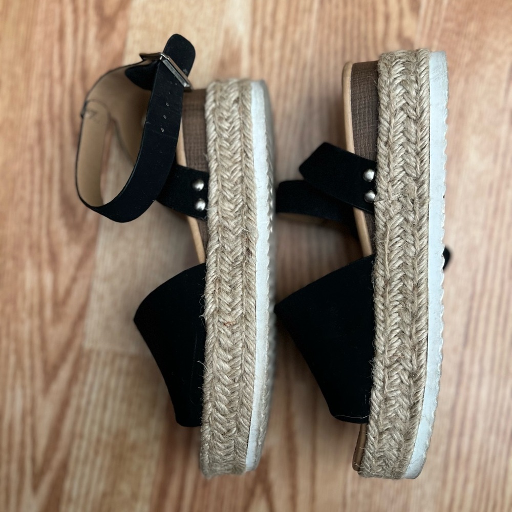 Black Espadrille Sandals - Picture 2 of 3